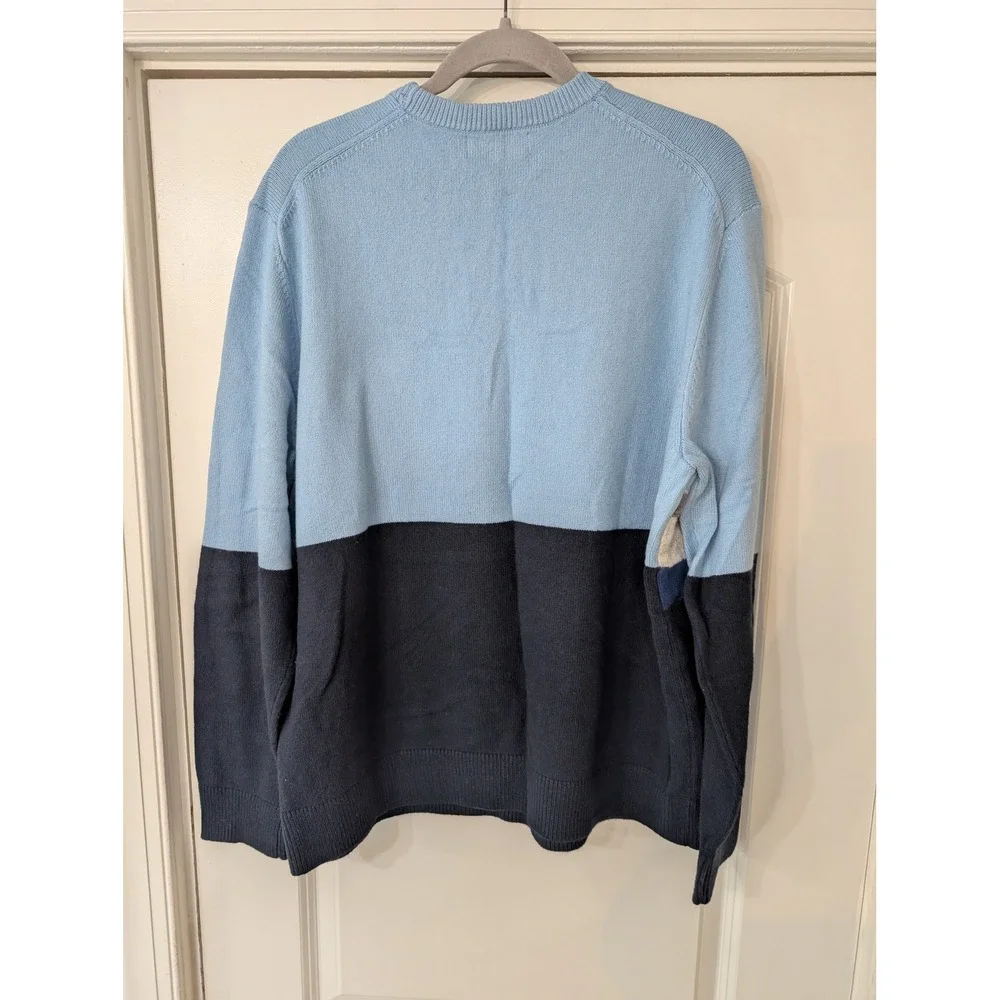 Banana Republic Mens XL Mountain Landscape Cotton Wool Sweater apres ski winter